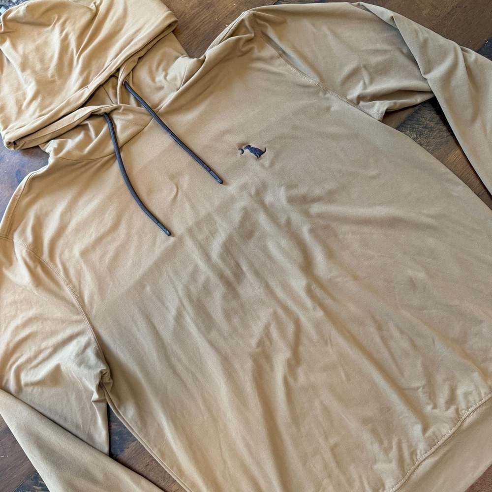 Local Boy Outfitters Hoodie Mens Medium Beige Lightweight Stretch Dog Logo